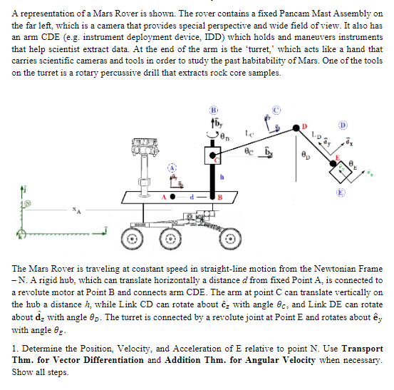 Solved A representation of a Mars Rover is shown. The rover | Chegg.com