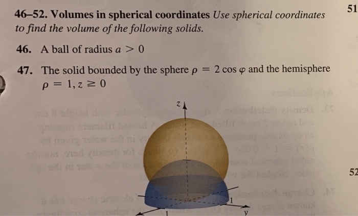 Solved 51 46 52 Volumes In Spherical Coordinates Use 3488