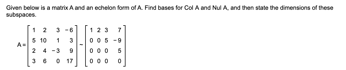 Solved The Vector X Is In A Subspace H With A Basis B = | Chegg.com