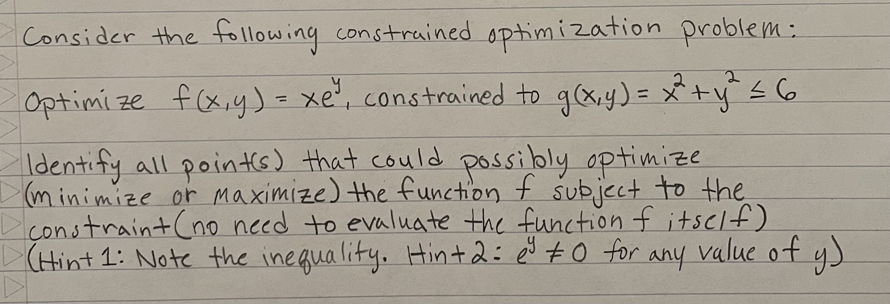 Solved Consider The Following Constrained Optimization | Chegg.com