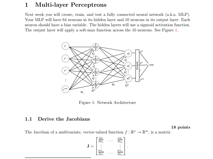 Solved 1 Multi-layer Perceptrons Next Week You Will Create, | Chegg.com ...