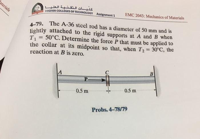 Solved GY Assignment 1 EMC 2043: Mechanics of Materials | Chegg.com