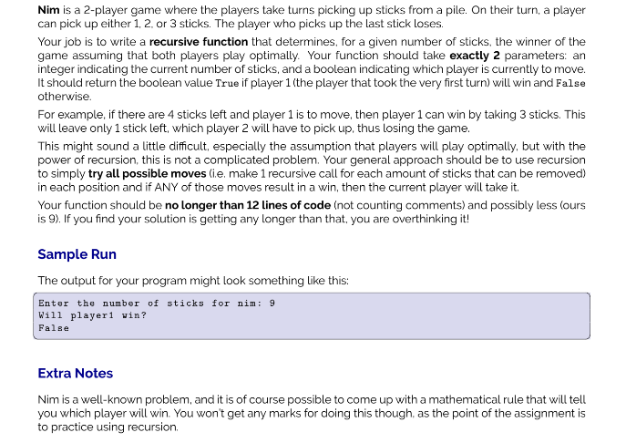 Solved Nim is a 2-player game where the players take turns | Chegg.com