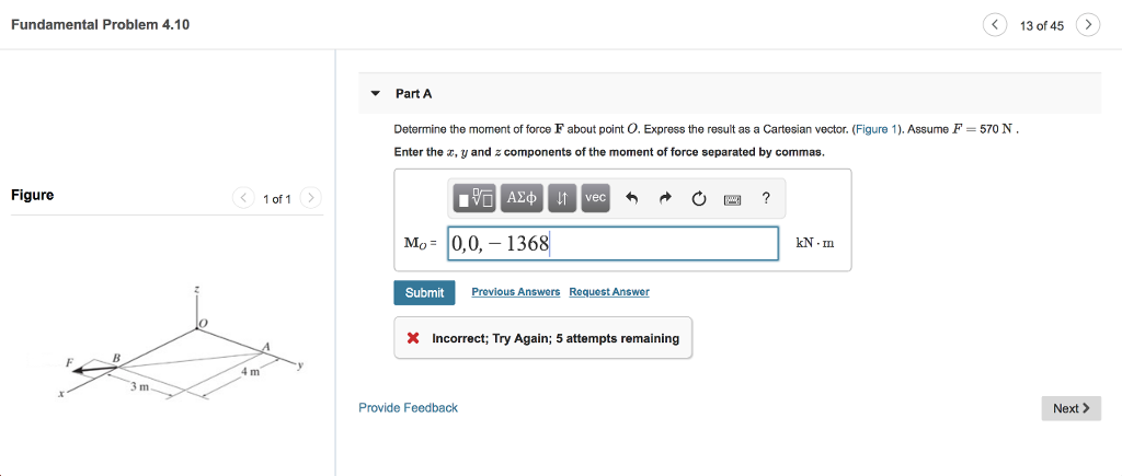 Solved Fundamental Problem 4.10 13 of 45 Part A Determine | Chegg.com