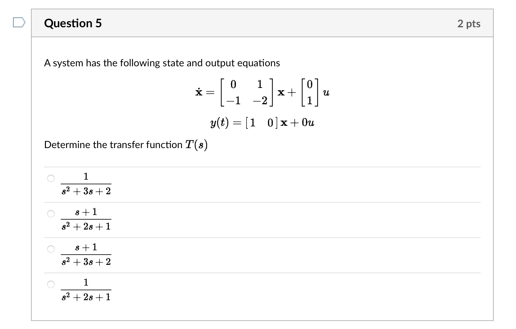 Solved Given the following state-space equations | Chegg.com