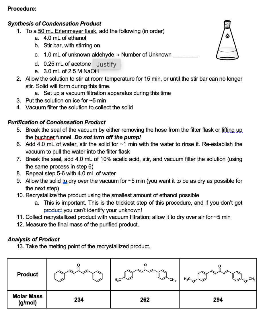 Solved Aldol Condensation of an Unknown Aldehyde Objectives: | Chegg.com