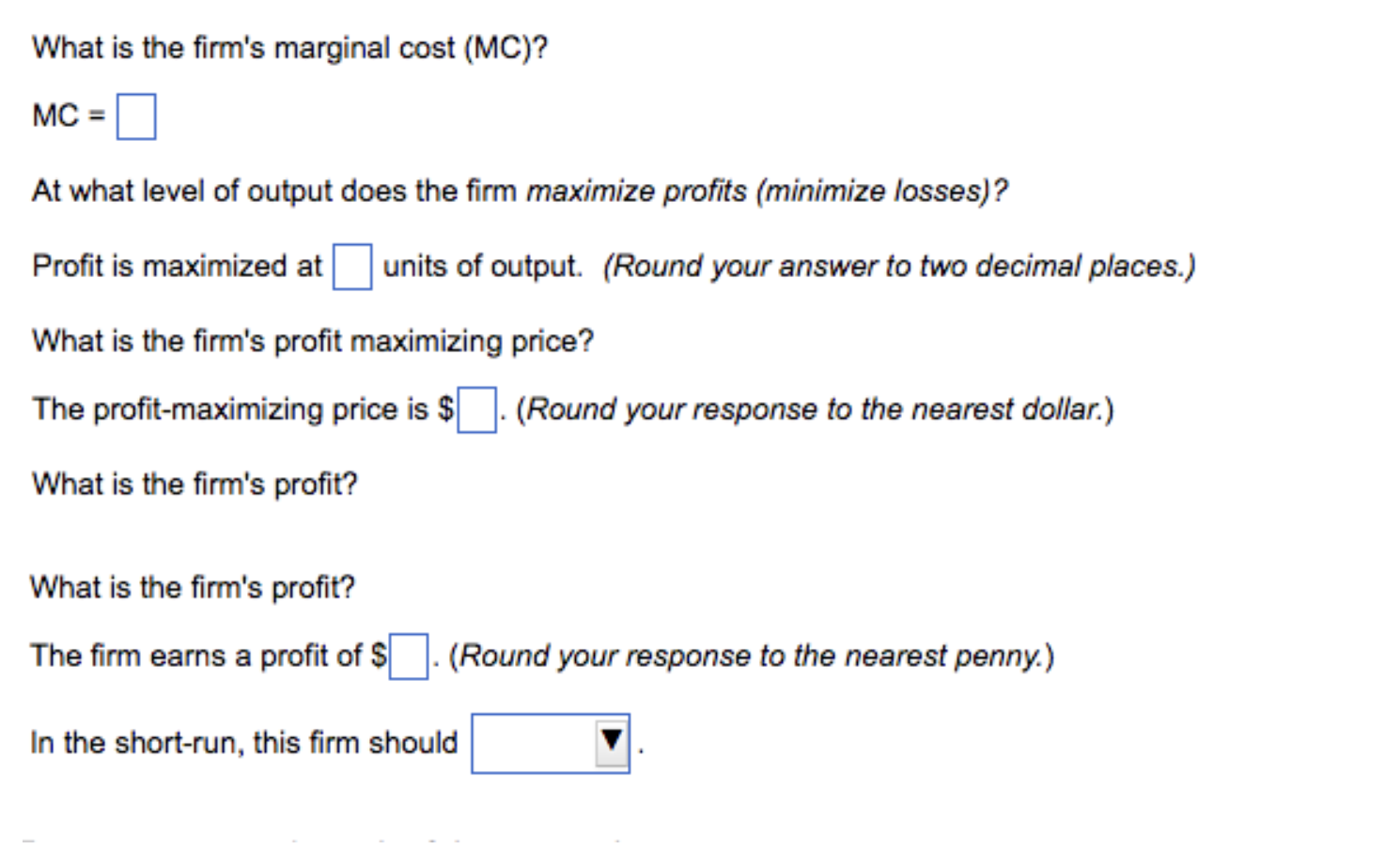 Solved Consider the following cost curve for a firm in a | Chegg.com