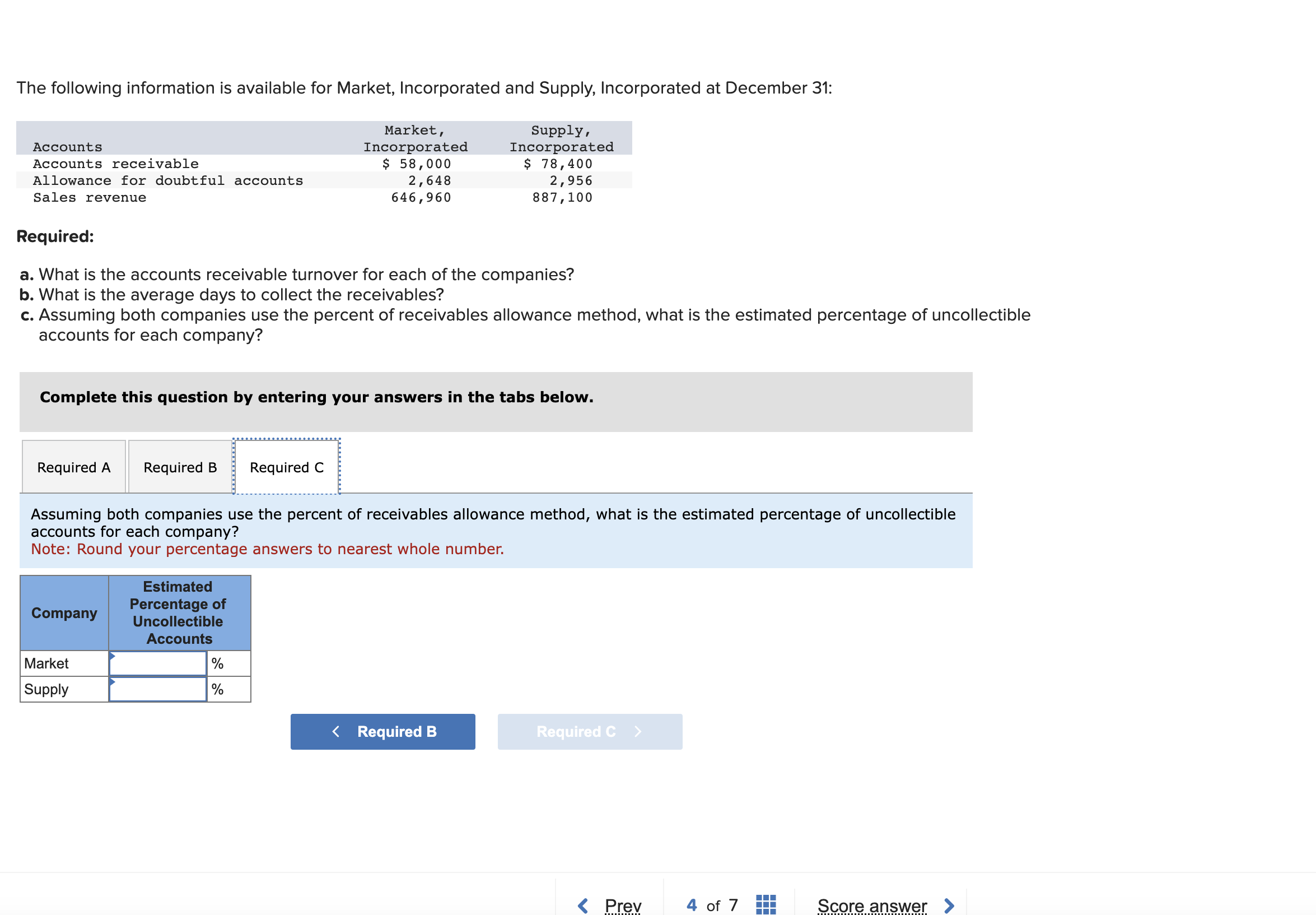 Solved The following information is available for Market, | Chegg.com