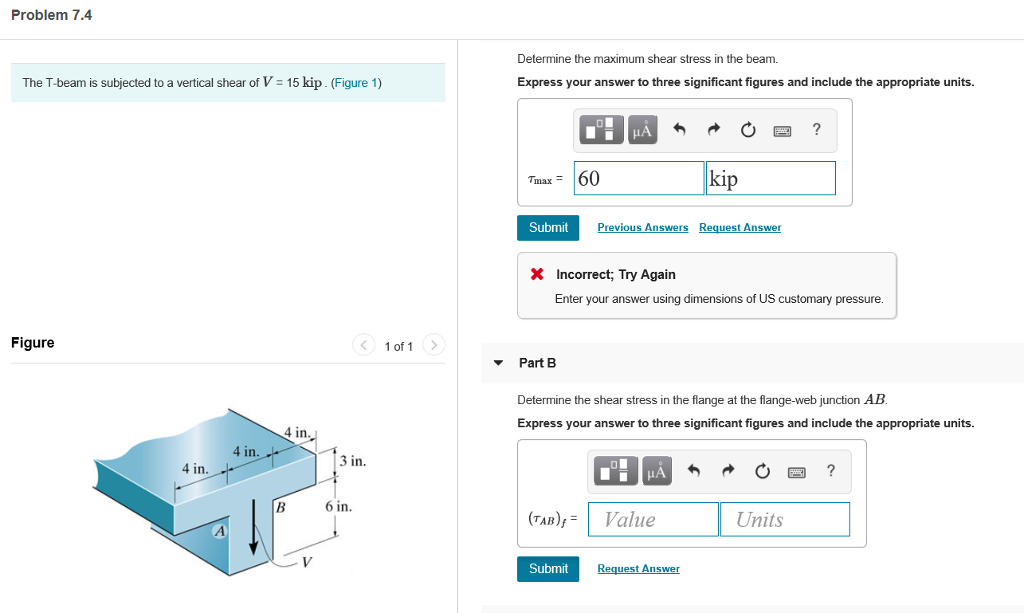 Solved Problem 7.4 Determine the maximum shear stress in the | Chegg.com
