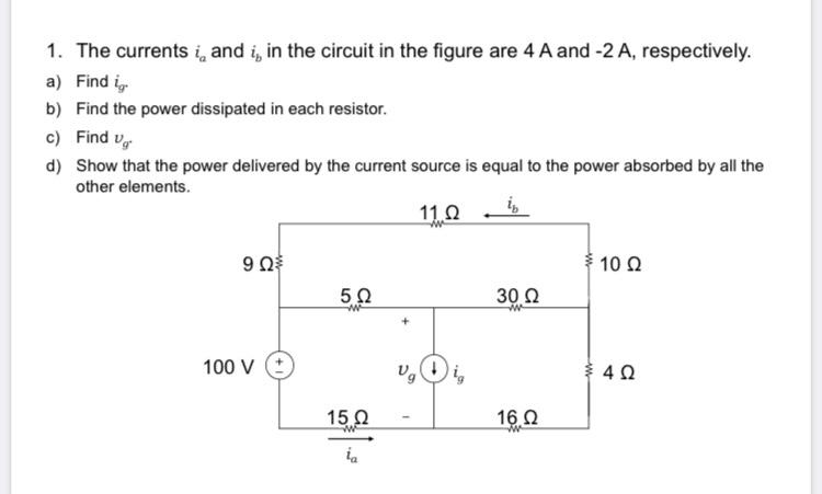 Solved 1. The currents i, and i, in the circuit in the | Chegg.com