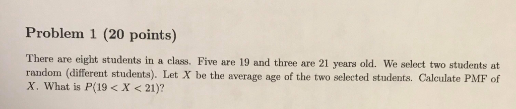 Solved Problem 1 (20 points) There are eight students in a | Chegg.com