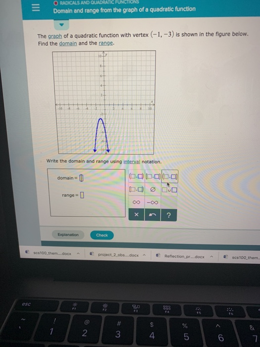Solved FUNCTİONS O RADICALS AND QUADRATIC Domain and range | Chegg.com