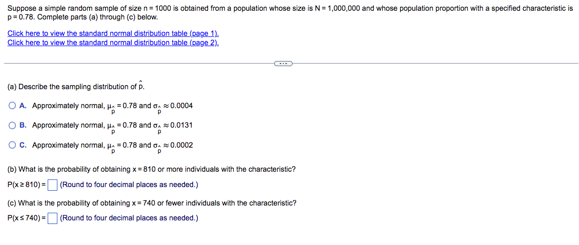 Solved Suppose a simple random sample of size n=1000 is | Chegg.com
