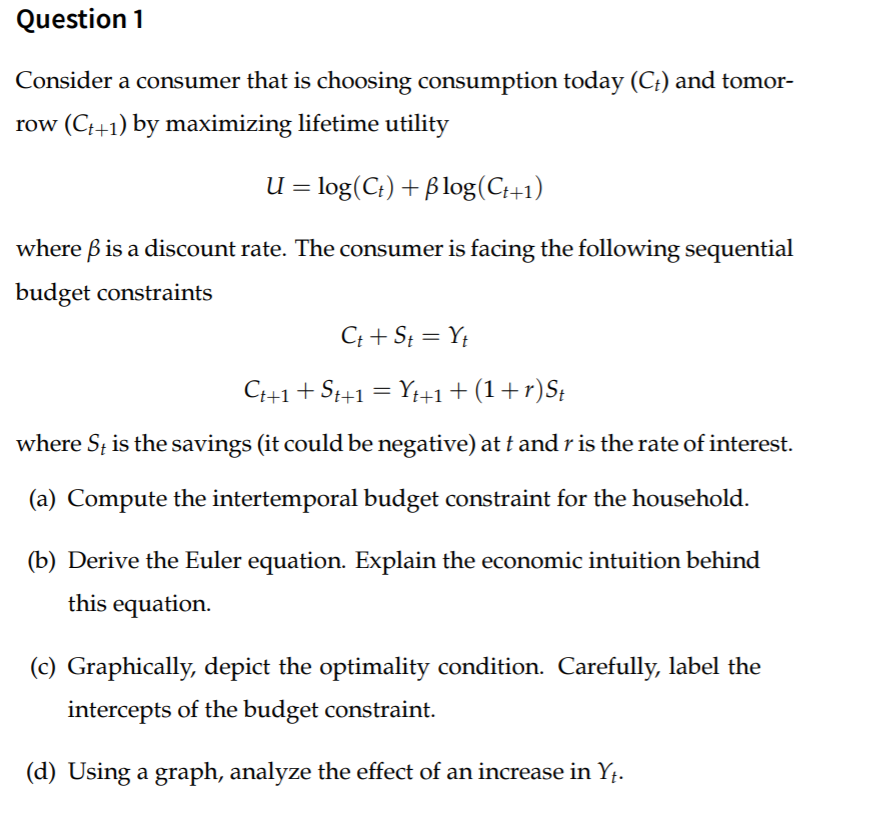 Solved Question 1 Consider A Consumer That Is Choosing Co Chegg Com
