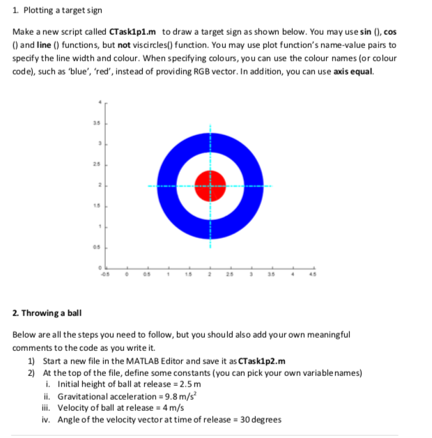Target. Sign Tutorial Solved 1 Plotting a target sign Make a new script called | Chegg.com