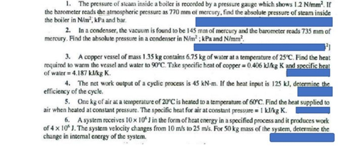 Solved 1. The pressure of stcam inside a boiler is recorded | Chegg.com