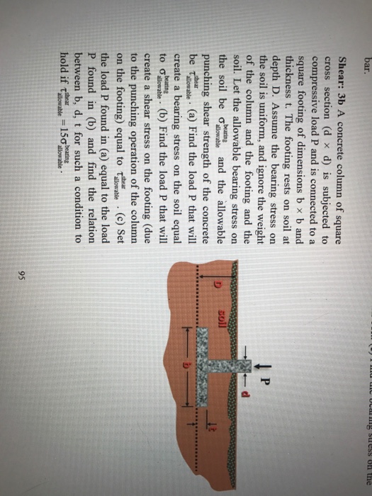 Solved A concrete column of square cross section (d times d) | Chegg.com