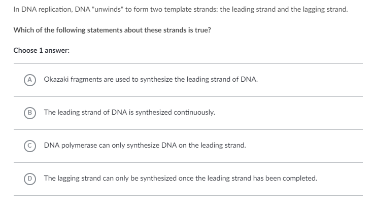 Solved In DNA Replication, DNA "unwinds" To Form Two Temp