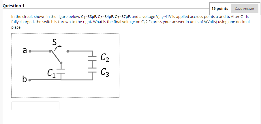 Solved Save Answer Question 1 15 points In the circuit shown | Chegg.com