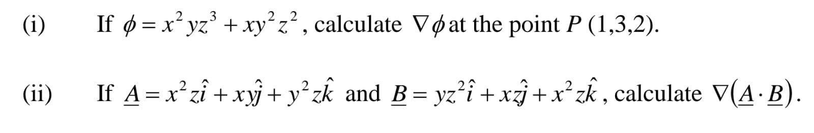 Solved I If O X Yz Xy Z Calculate Vp At The Poin Chegg Com
