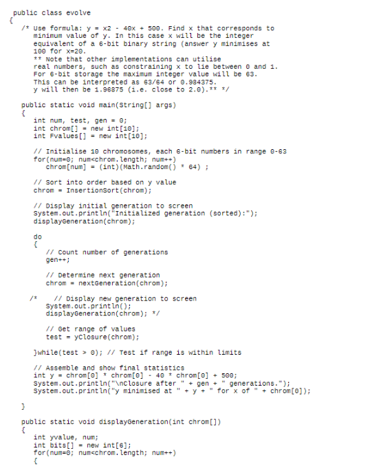 Solved Copy or download the file 'evolve java' from | Chegg.com