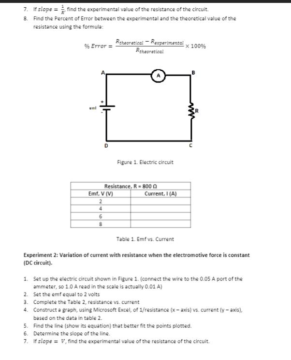 Solved Objective: Verify the relation between electric | Chegg.com