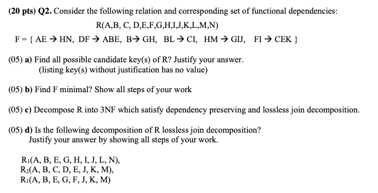 Solved Pts Q2 Consider The Following Relation And Chegg Com