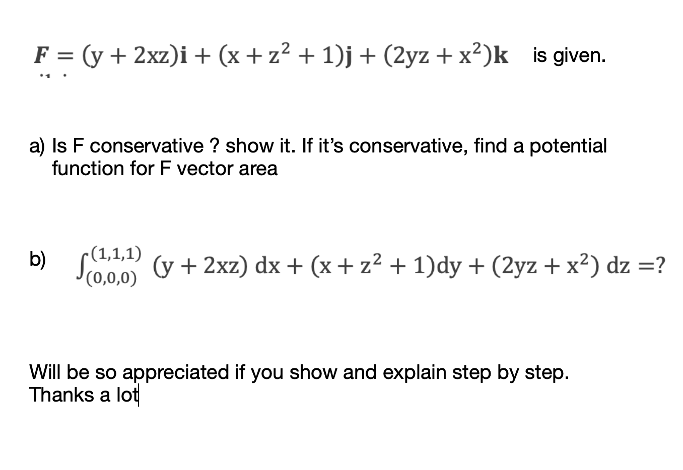 Solved F Y 2xz I X Z2 1 J 2yz X2 K Is Gi Chegg Com