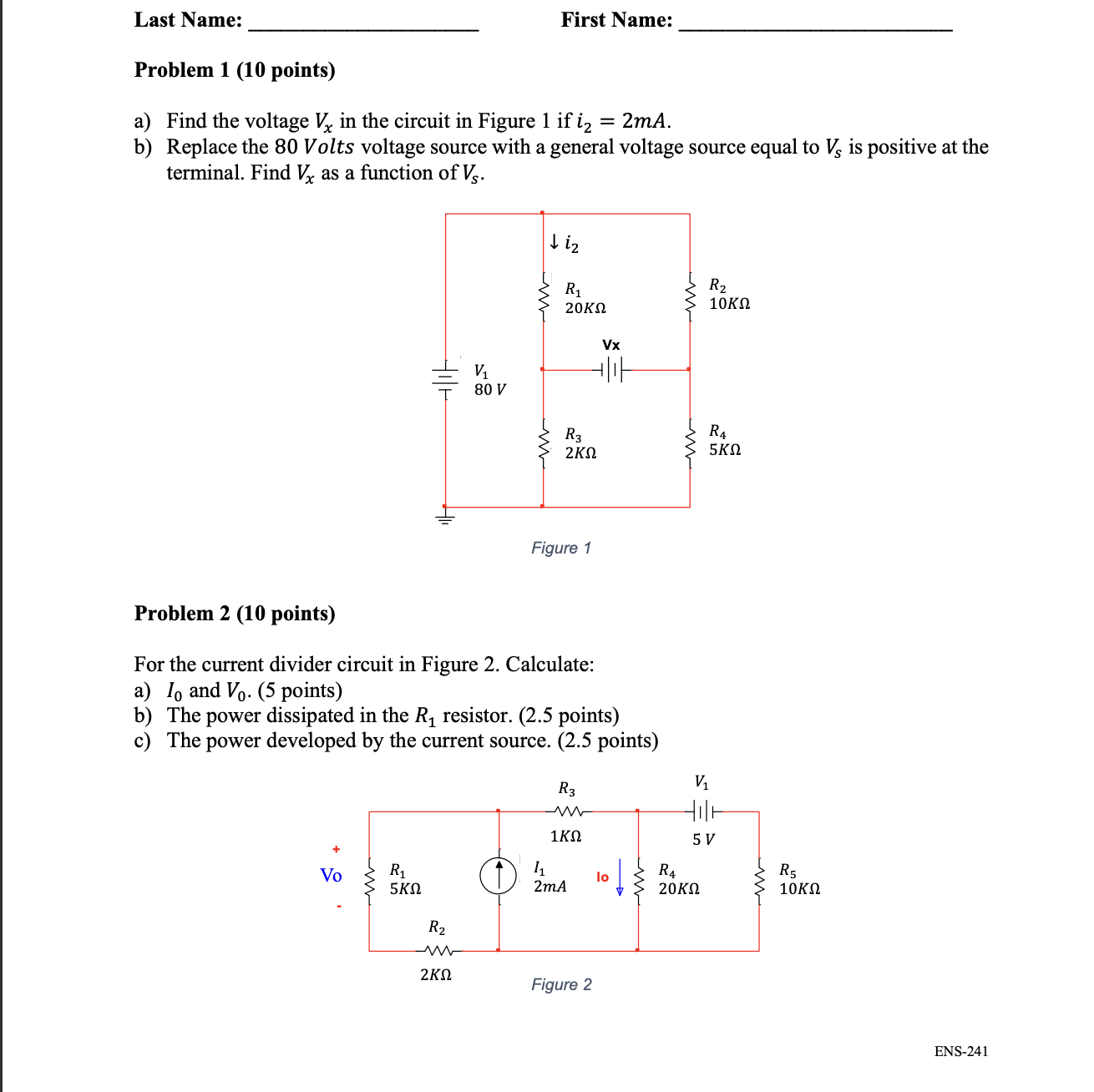 Solved a) Find the voltage Vx in the circuit in Figure 1 if | Chegg.com