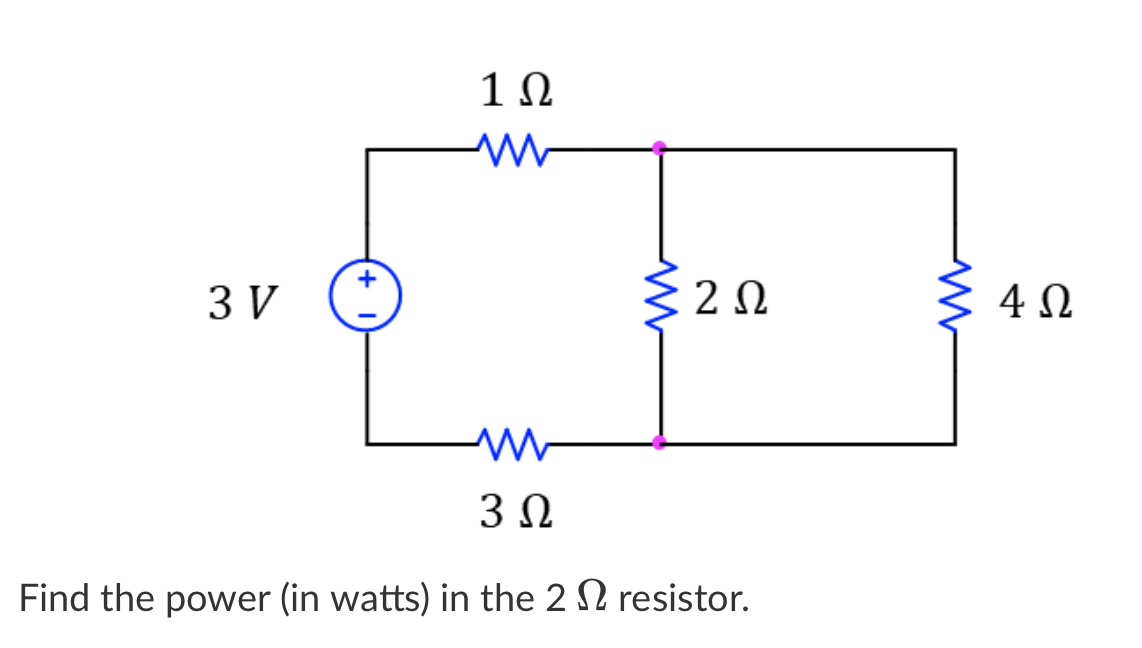 Solved Find the power (in watts) in the 2Ω resistor. | Chegg.com