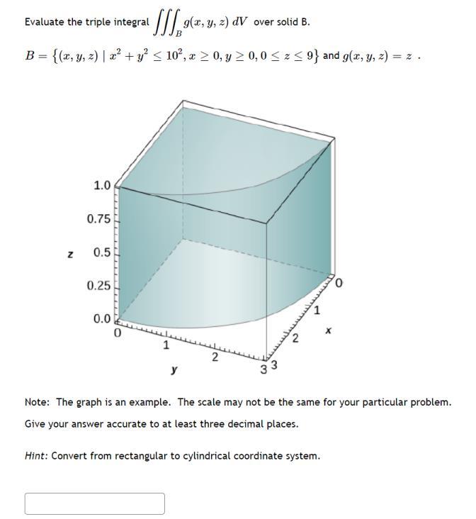 Solved Evaluate The Triple Integral ∭Bg(x,y,z)dV Over Solid | Chegg.com