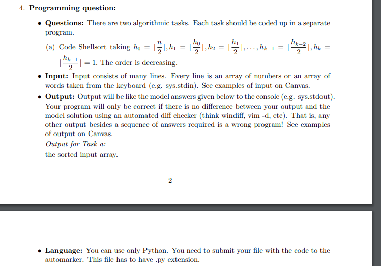 Solved 4. Programming question: • Questions: There are two | Chegg.com