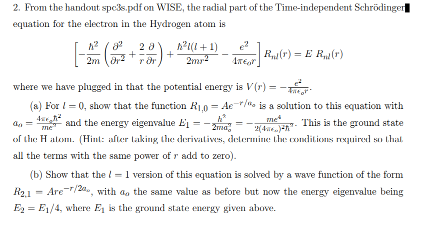 Solved 2. From The Handout Spc3s.pdf On Wise, The Radial 