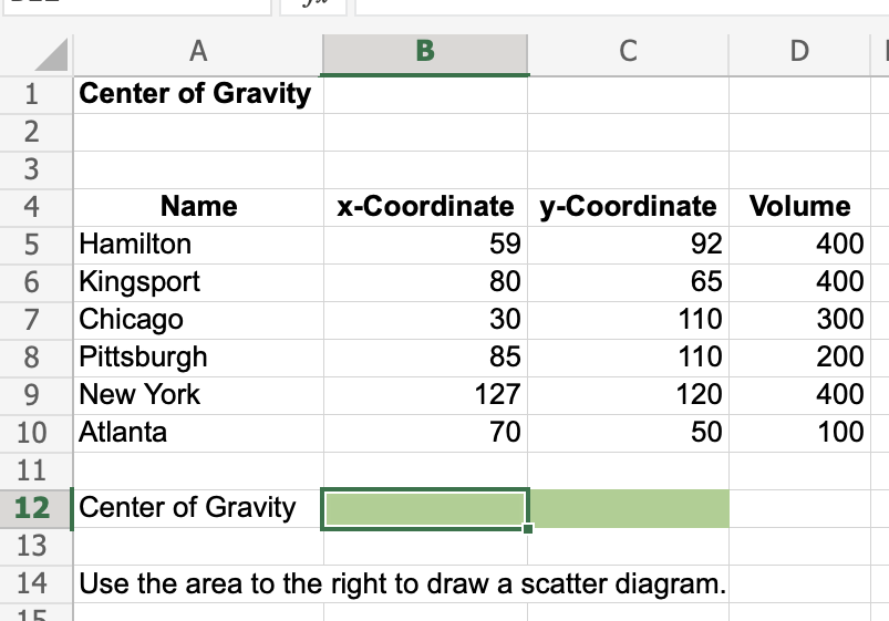 Solved where Cx = x coordinate of the center of gravity Cy = | Chegg.com