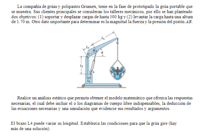 La compañia de grúas y polipastos Grumex, tiene en la fase de prototipado la grúa portable que se muestra. Sus clientes princ