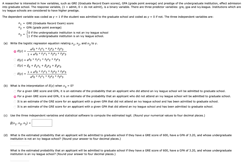 Solved A researcher is interested in how variables, such as | Chegg.com