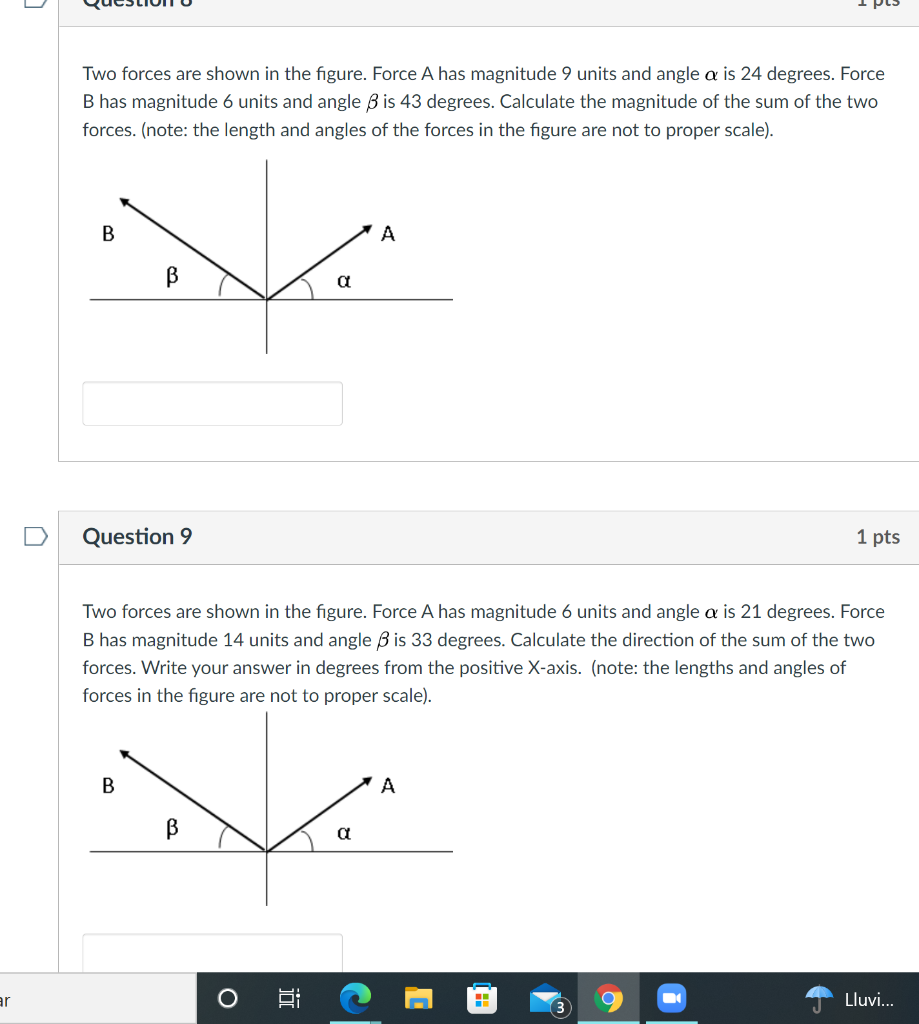 Solved Two forces are shown in the figure. Force A has | Chegg.com