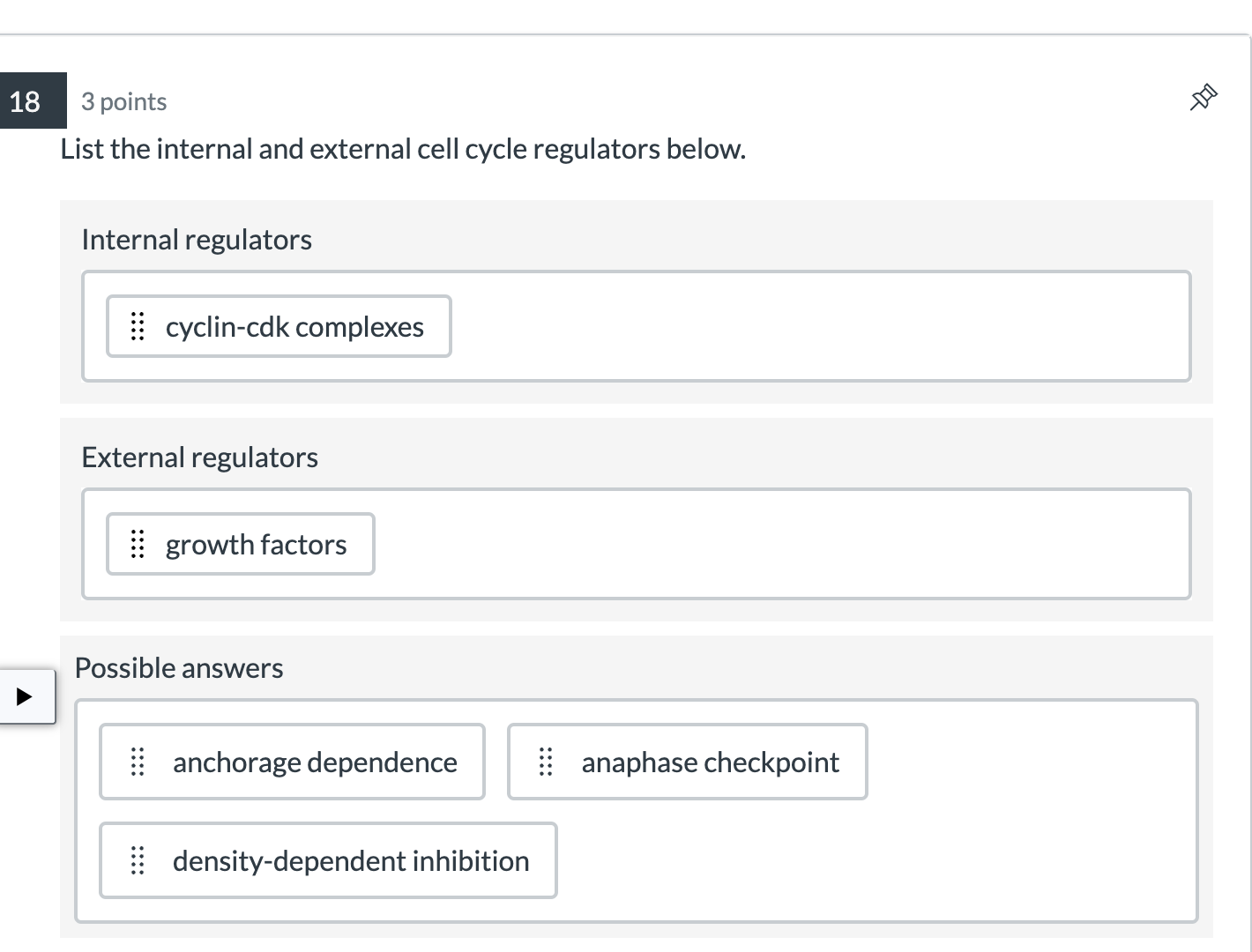 Solved 3 points List the internal and external cell cycle