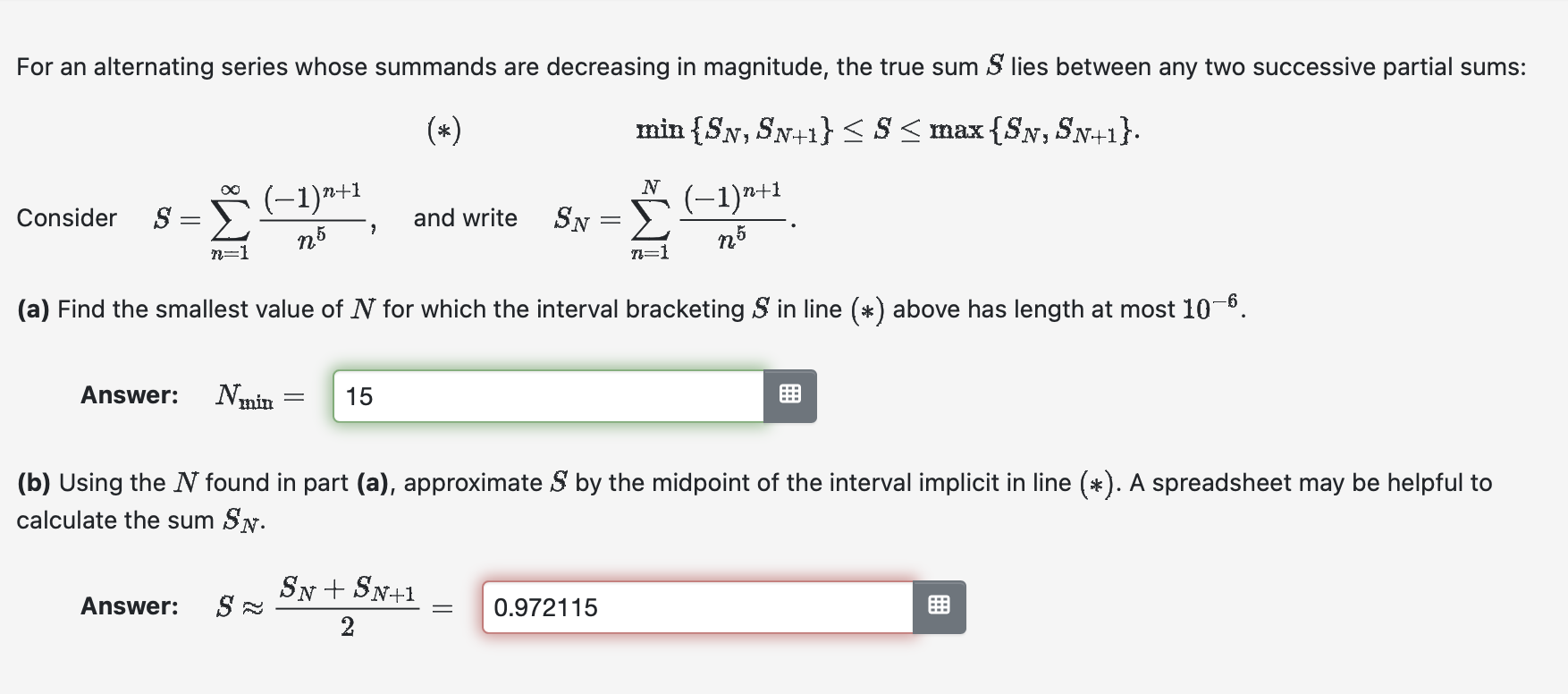 Solved For an alternating series whose summands are | Chegg.com