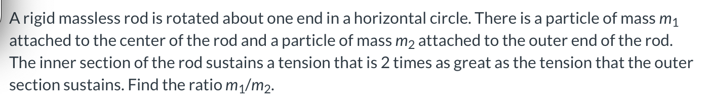 Solved A rigid massless rod is rotated about one end in a | Chegg.com