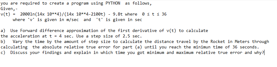 Solved you are required to create a program using PYTHON as | Chegg.com