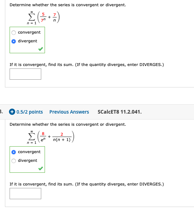 Solved Determine Whether The Series Is Convergent Or Dive Chegg Com