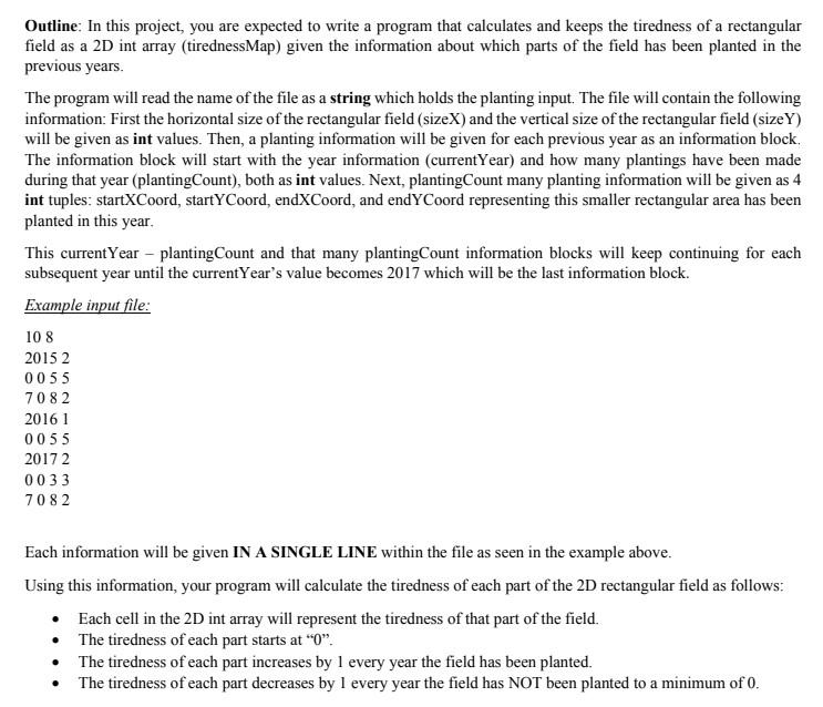 Solved Outline: In this project, you are expected to write a | Chegg.com