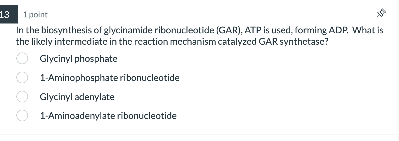 Solved In the biosynthesis of glycinamide ribonucleotide | Chegg.com