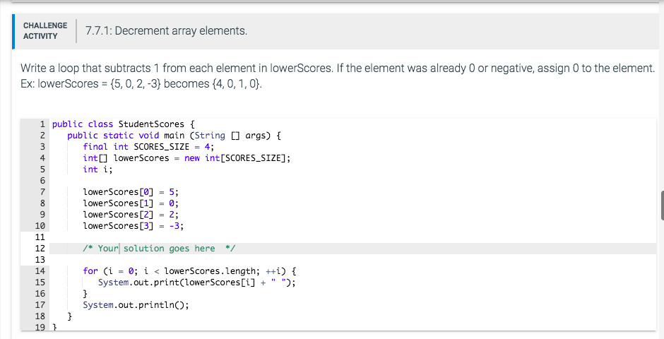 Solved Java Programming: Write a loop that subtracts 1 from | Chegg.com