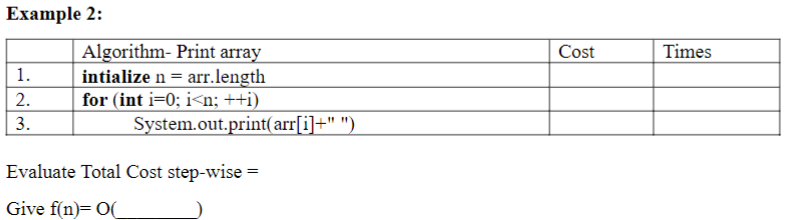 Example 2: Evaluate Total Cost step-wise = Give | Chegg.com