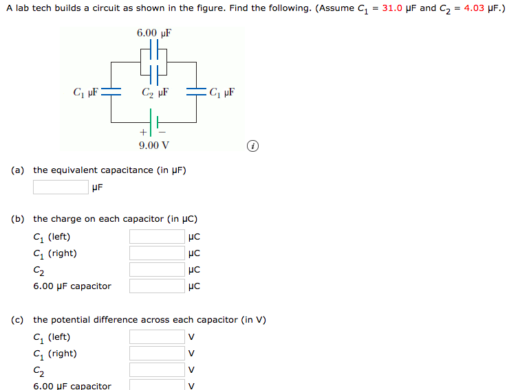 Solved Consider the circuit shown in the figure, with C1 = | Chegg.com
