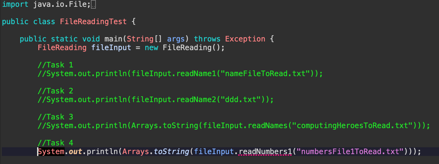 Solved This method should take a filename as input, and read | Chegg.com