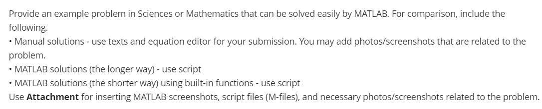 Solved Provide an example problem in Sciences or Mathematics | Chegg.com