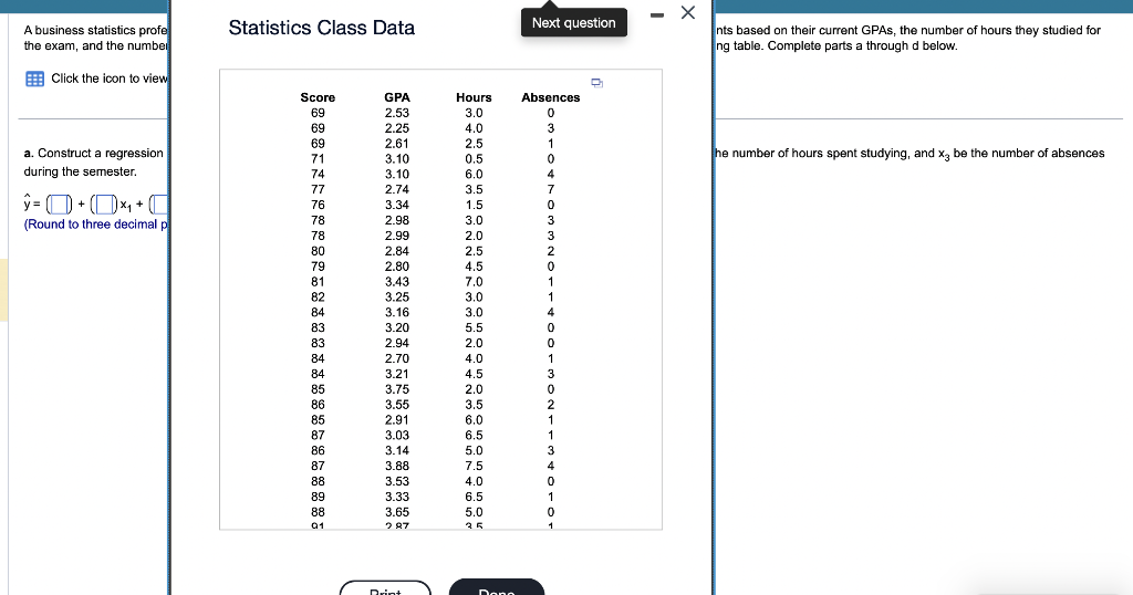 a. Construct a regression model using all three | Chegg.com